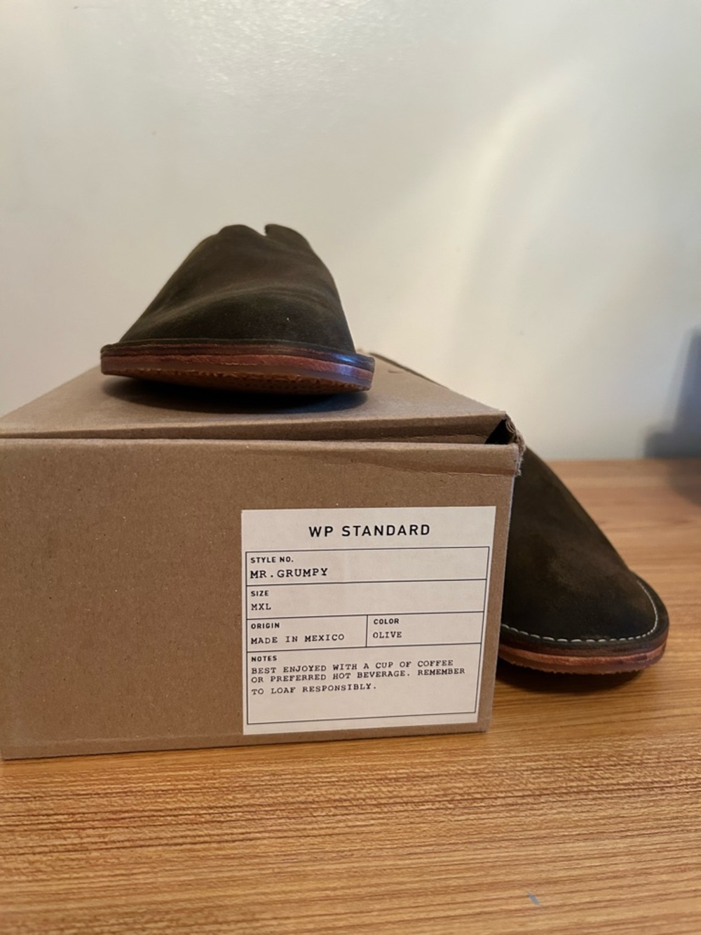 WP Standard Mr. Grumpy Olive Suede Men’s Slip-On Loafers